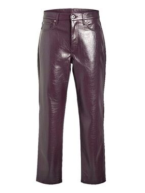 Express Super High Waisted Faux Patent Leather Modern Straight Pant